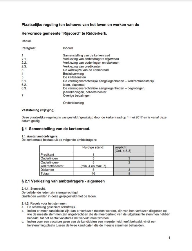 plaatselijke regeling